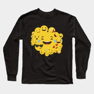 Emoji T Shirt manny faces Long Sleeve T-Shirt